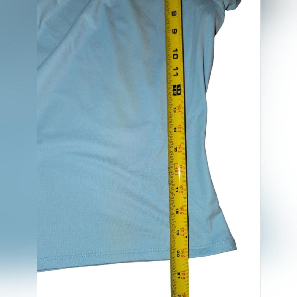 Nwt Qinsen Sky Blue Short Sleeve Women's Tee Slim Your Figure Medium - Picture 6 of 6